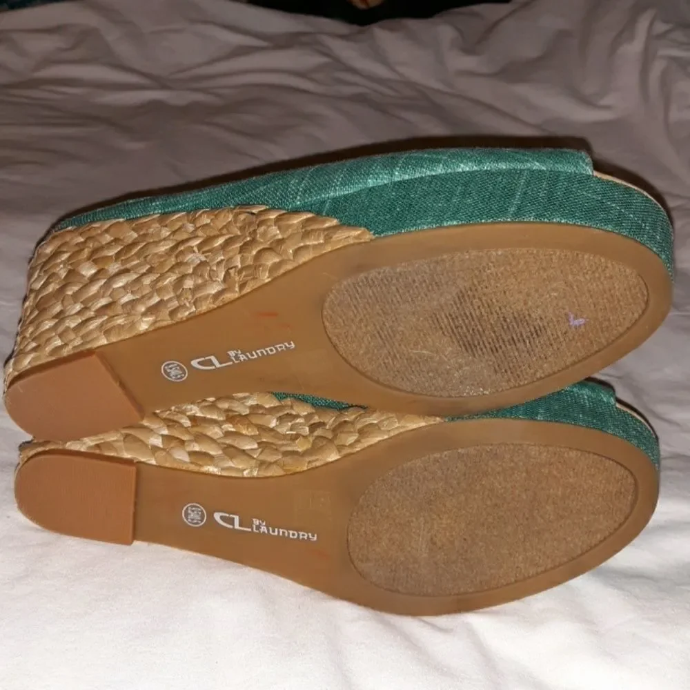 CL by‎ Laundry Daysie Open Back Aqua Espadrilles